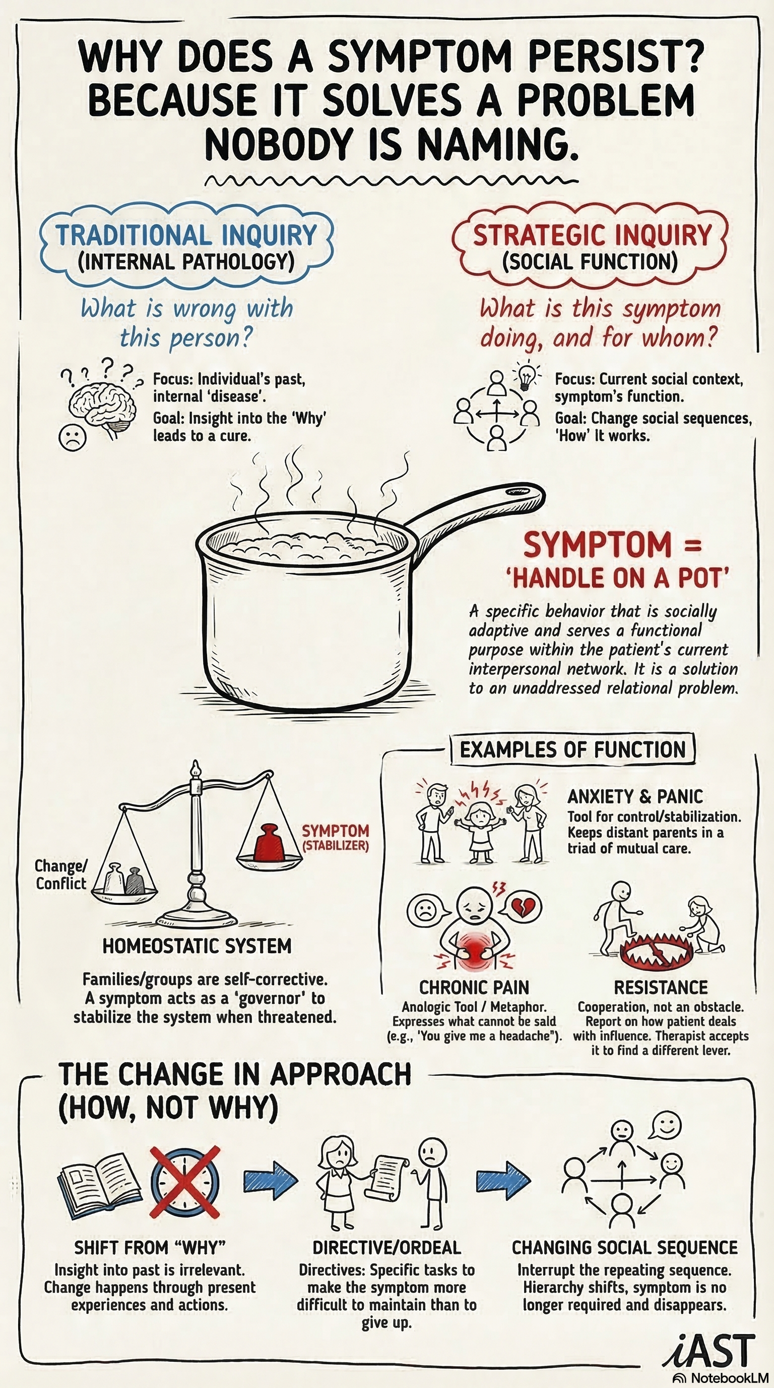 Why symptoms persist: the strategic therapy premise that symptoms solve relational problems nobody is naming